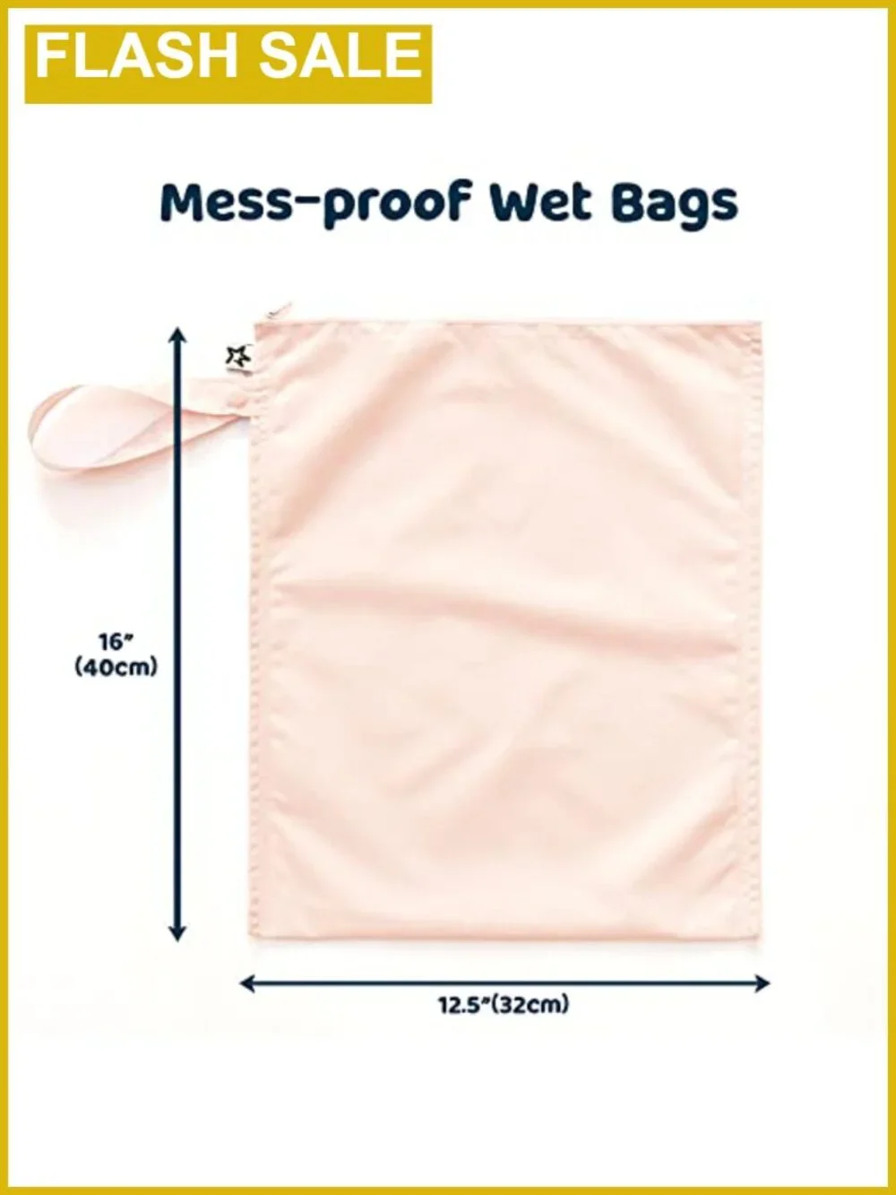 2-Pack Reusable Waterproof Wet Bags for Swimsuits & Baby Clothes